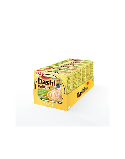 INABA Cat Dashi Delights Kuracie mäso, tuniak a losos 6x70 g