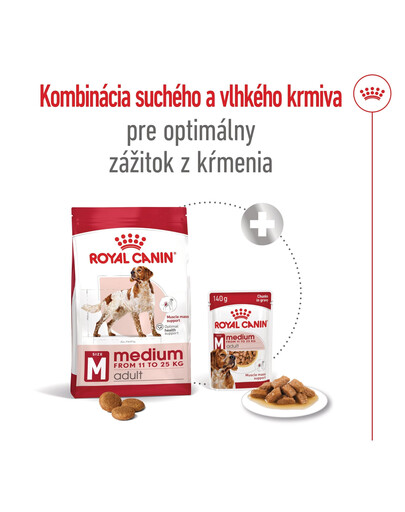 ROYAL CANIN Medium Adult 15kg granule pre dospelých psov stredných plemien starších ako 12 mesiacov