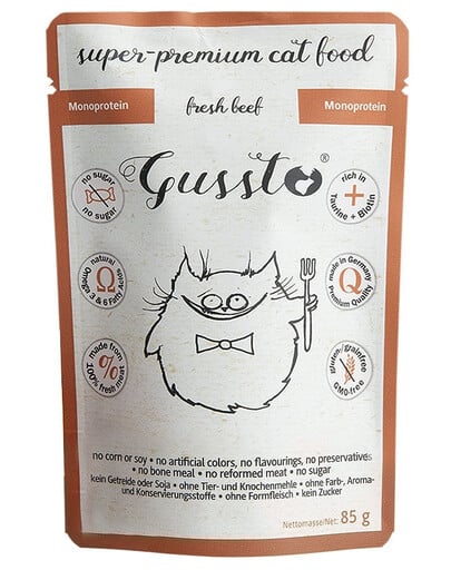 GUSSTO Cat Fresh Beef čerstvé hovädzie 85 g Kapsička pre mačky