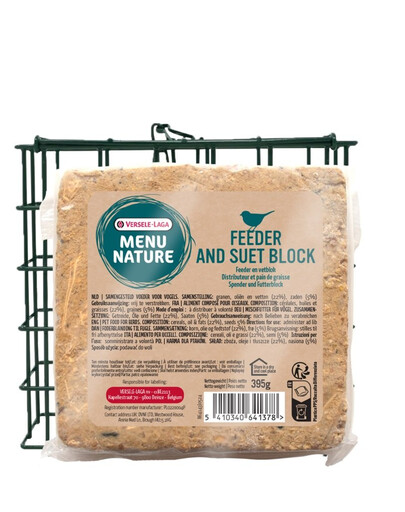 VERSELE-LAGA Menu Nature Blok tuku so semenami + opakovane použiteľný podávač 395g