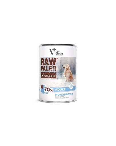 VETEXPERT Raw Paleo Adult Can - Treska 400g