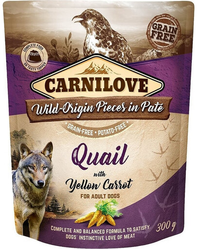 CARNILOVE Dog Paté Quail with Yellow Carrot 300g