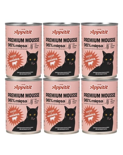 COMFY APPETIT PREMIUM Mousse Cat Beef 6x400 g