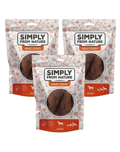 SIMPLY FROM NATURE Meat Strips z konského mäsa pre psov 3x80 g