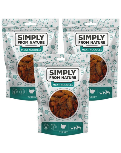 SIMPLY FROM NATURE Meat Noodles Morčacie rolky pre psov 3x80 g