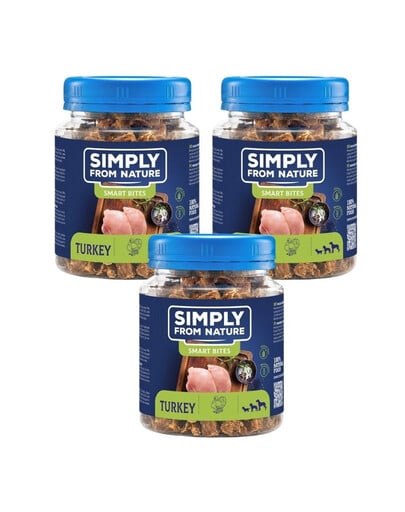 SIMPLY FROM NATURE Smart Bites Tréningové maškrty z morčacieho mäsa 3x130 g