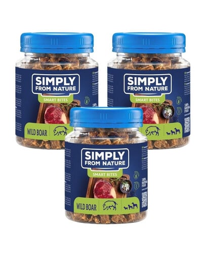 SIMPLY FROM NATURE Smart Bites Tréningové maškrty z diviny 3x130 g