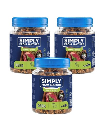 SIMPLY FROM NATURE Smart Bites Tréningové maškrty z jelenieho mäsa 3x130 g