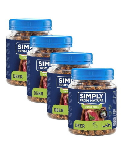 SIMPLY FROM NATURE Smart Bites jelenie maškrty pre psov 4x130 g