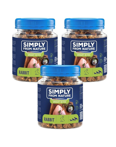 SIMPLY FROM NATURE Smart Bites Tréningové maškrty s králičím mäsom 3x130 g