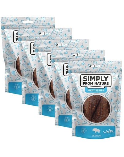 SIMPLY FROM NATURE Meat Strips maškrty pre psov so zverinou 5x80 g