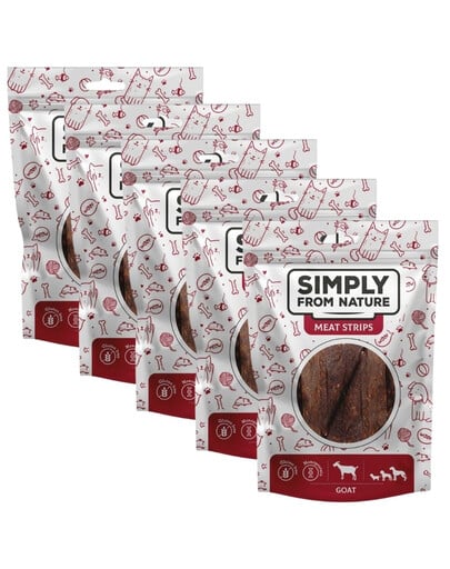 SIMPLY FROM NATURE Meat Strips Kozie stripsy pre psov 5x80 g