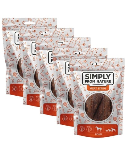 SIMPLY FROM NATURE Meat Strips z konského mäsa pre psov 5x80 g