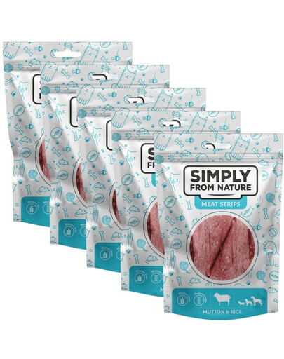 SIMPLY FROM NATURE Meat Strips Baranie stripsy s ryžou pre psov 5x80 g