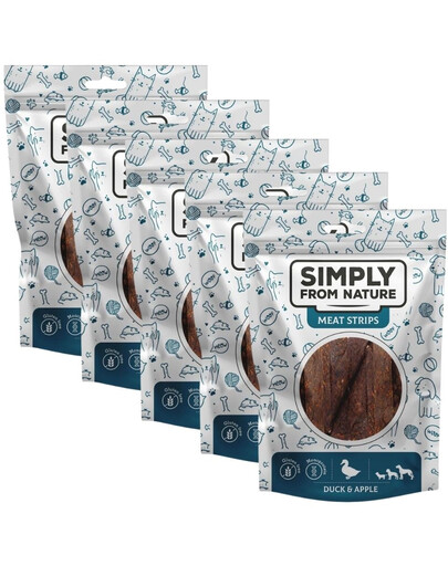 SIMPLY FROM NATURE Meat Strips Kačacie stripsy s jablkom pre psov 5x80 g