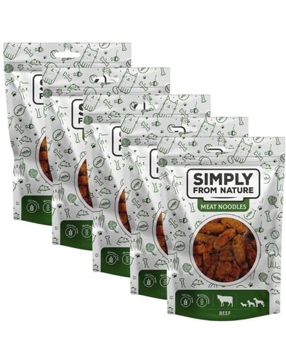 SIMPLY FROM NATURE Meat Noodles Hovädzie rolky pre psov 5x80 g