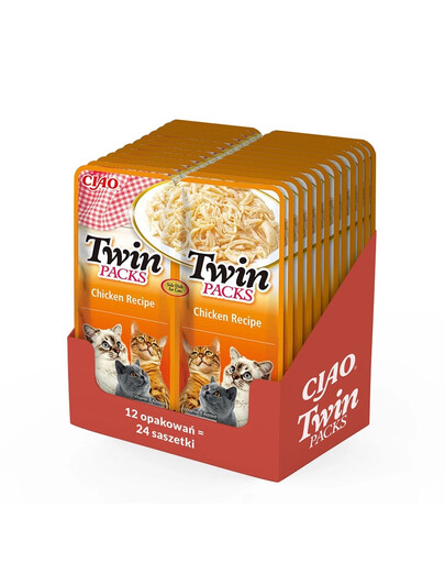 INABA Twin Kuracie mäso vo vývare pre mačky 24x40 g