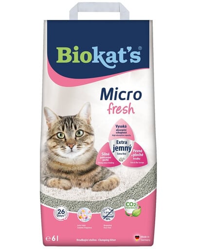 BIOKAT'S Micro Fresh 6 l jemná bentonitová drť