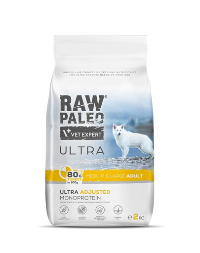 RAW PALEO Ultra Turkey Medium&Large Adult 2kg