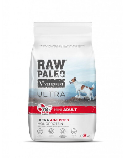 RAW PALEO Ultra Beef Mini Adult 2kg pre dospelé psy malých plemien hovädzie mäso