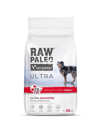 RAW PALEO Ultra Beef Medium&Large Adult 10kg pre dospelé psy stredných a veľkých plemien hovädzie mäso