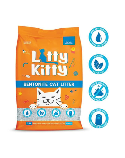 LITTY KITTY Bentonit - Prírodné bentonitové stelivo 25 L (20 kg)