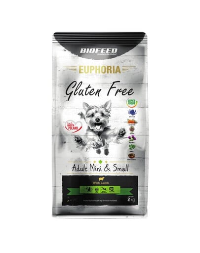 BIOFEED EUPHORIA Gluten Free s jahňacinou pre mini psov a malé plemená 12 kg