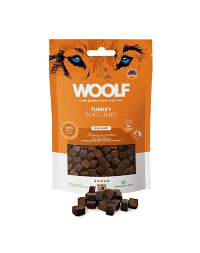 WOOLF Soft Cubes Turkey Monoprotein 100g