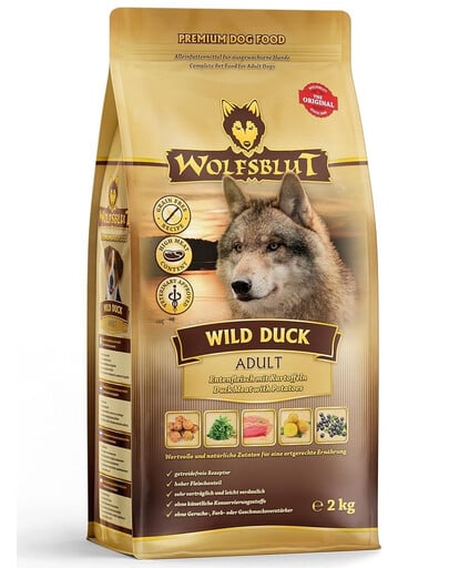 WOLFSBLUT Wild Duck Large Breed Adult suché krmivo pre psy veľkých plemien s kačacinou 12,5 kg