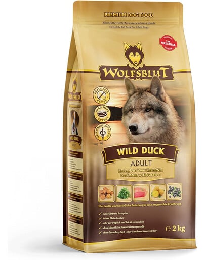 WOLFSBLUT Wild Duck Senior sucha krmivo pre psov seniorov s kačacinou a zemiakmi 12,5 kg