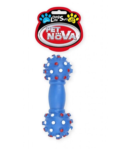 PET NOVA DOG LIFE STYLE Hračka v tvare činky s výčnelkami, 16cm, modrá