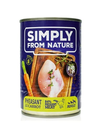 SIMPLY FROM NATURE Bažant s mrkvou 6 x 400 g + maškrta ZADARMO