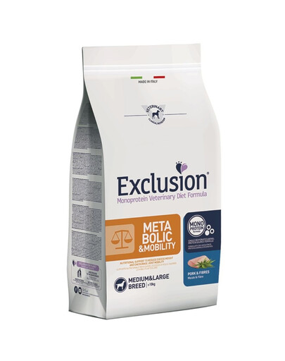 EXCLUSION Metabolic Mobility medium large breeds s bravčovým mäsom pre stredné a veľké plemená 2 kg