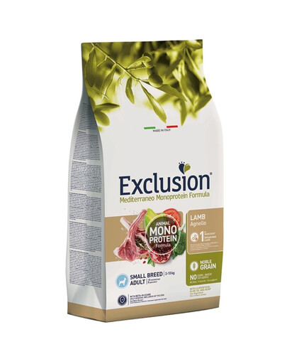 EXCLUSION MonoProtein Noble Grain small breed dogs krmivo pre psy malých plemien s jahňacím mäsom 2 kg