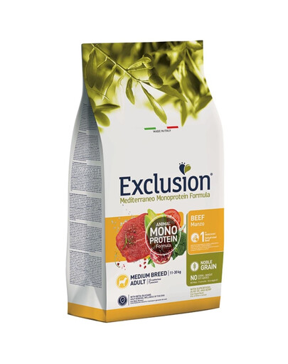 EXCLUSION MonoProtein Noble Grain medium breeds dogs hovädzie krmivo pre psy stredných plemien 12 kg