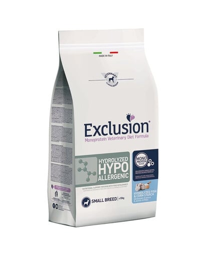 EXCLUSION Hydrolyzed Hypoallergenic small breeds krmivo pre psy malých plemien s rybami 2 kg