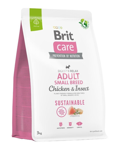 BRIT Care Dog Sustainable Adult Small Breed s kuracím a hmyzom 3 kg