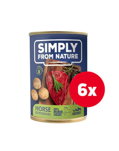 SIMPLY FROM NATURE Konské mäso so zemiakmi 6 x 400 g + maškrta ZADARMO