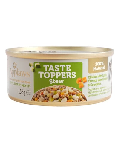 APPLAWS Taste Troppers Guláš s kuracím mäsom, jahňacinou a mrkvou 72 x 156 g + Taste Toppers kuracie mäso vo vývare 72 x 156 g ZADARMO