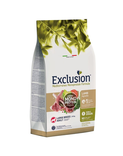 EXCLUSION MonoProtein Noble Grain large breeds dogs krmivo pre psy veľkých plemien s jahňacím mäsom 12 kg