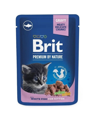 BRIT PREMIUM Pouch White Fish Kitten 24x100g s bielou rybou pre mačiatka