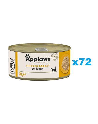 APPLAWS Cat Adult Chicken Breast in Broth kuracie prsia vo vývare 72x70 g