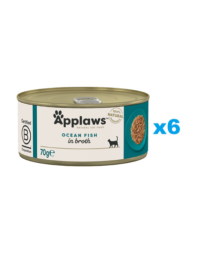 APPLAWS Cat Adult Ocean Fish in Broth oceánske ryby vo vývare 6x70 g