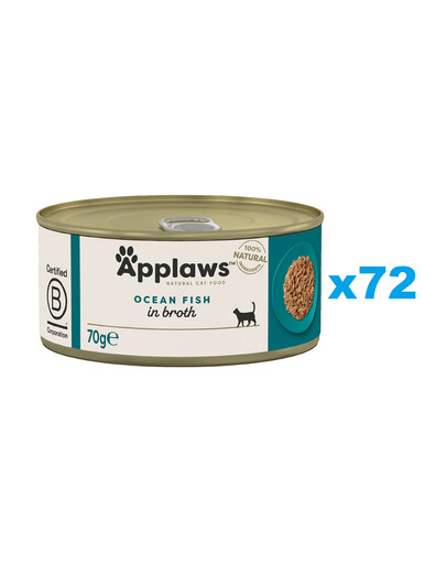 APPLAWS Cat Adult Ocean Fish in Broth oceánske ryby vo vývare 72x70 g