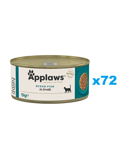 APPLAWS Cat Adult Ocean Fish in Broth oceánske ryby vo vývare 72x156 g