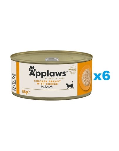 APPLAWS Cat Adult Chicken Breast with Cheese in Broth kuracie prsia so syrom vo vývare 6x156 g