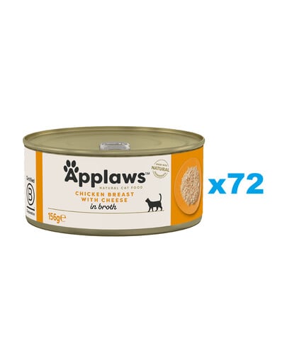 APPLAWS Cat Adult Chicken Breast with Cheese in Broth kuracie prsia so syrom vo vývare 72x156 g