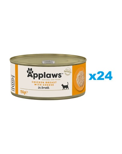 APPLAWS Cat Adult Chicken Breast with Cheese in Broth kuracie prsia so syrom vo vývare 24x156 g