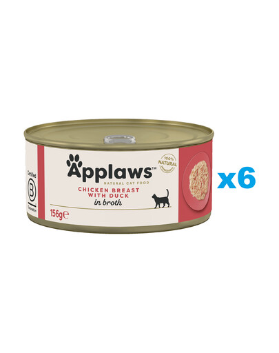 APPLAWS Cat Adult Chicken Breast with Duck in Broth kuracie prsia s kačkou vo vývare 6x156g