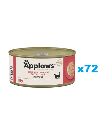 APPLAWS Cat Adult Chicken Breast with Duck in Broth kuracie prsia s kačkou vo vývare 6x156g
